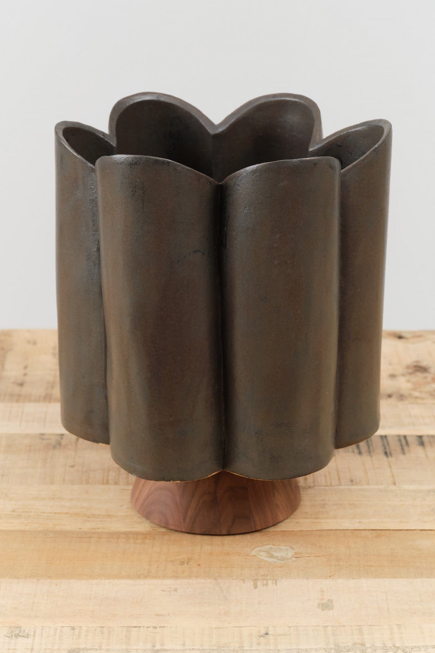 BZippy Art Ceramics Tall Scallop Vase in Iron Gate Iron Gate / 10.25" L x 8.75" W x 13" H
