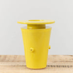 BZippy Art Ceramics Wide Saucer Vase Gloss Yellow
