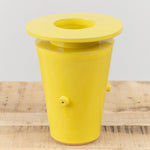 BZippy Art Ceramics Wide Saucer Vase Gloss Yellow