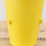 BZippy Art Ceramics Wide Saucer Vase Gloss Yellow