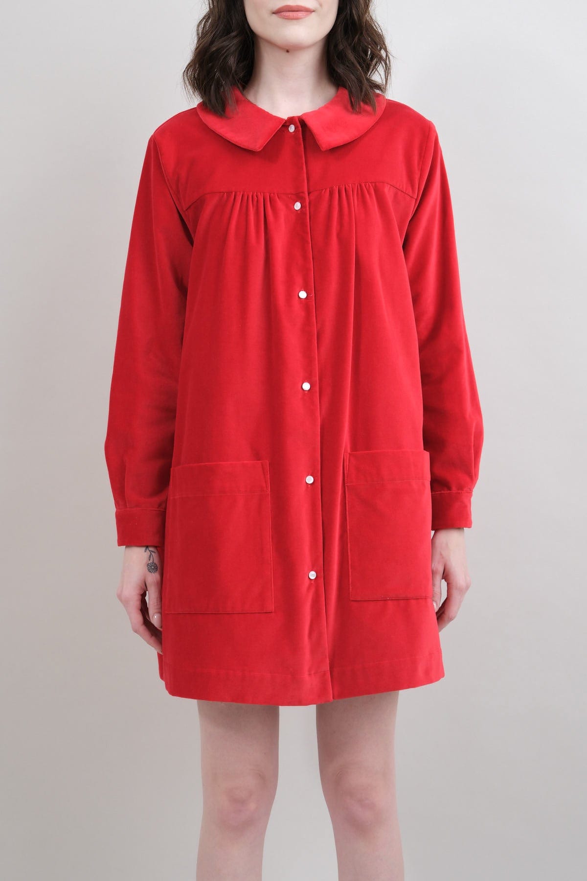 Red velvet dress Madeline Housedress