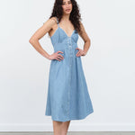 Carleen Apparel Womens Dresses Rickrack Jo Dress Chambray / XSmall