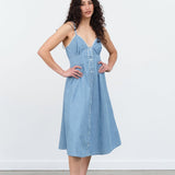 Carleen Apparel Womens Dresses Rickrack Jo Dress Chambray / XSmall