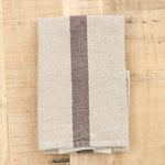 Charvet Editions Home Kitchen Towels Doudou Raye Tea Towel Lin/Marron / 27.5" L X 18" W