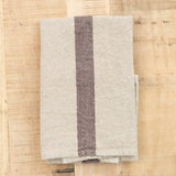 Charvet Editions Home Kitchen Towels Doudou Raye Tea Towel Lin/Marron / 27.5" L X 18" W