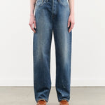 Chimala Apparel Womens Denim 13.5 oz Selvedge Denim Straight Cut in Dark Distress