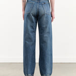 Chimala Apparel Womens Denim 13.5 oz Selvedge Denim Straight Cut in Dark Distress