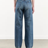Chimala Apparel Womens Denim 13.5 oz Selvedge Denim Straight Cut in Dark Distress