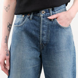 Chimala Apparel Womens Denim 13.5 oz Selvedge Denim Straight Cut in Dark Distress