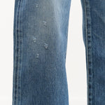 Chimala Apparel Womens Denim 13.5 oz Selvedge Denim Straight Cut in Dark Distress