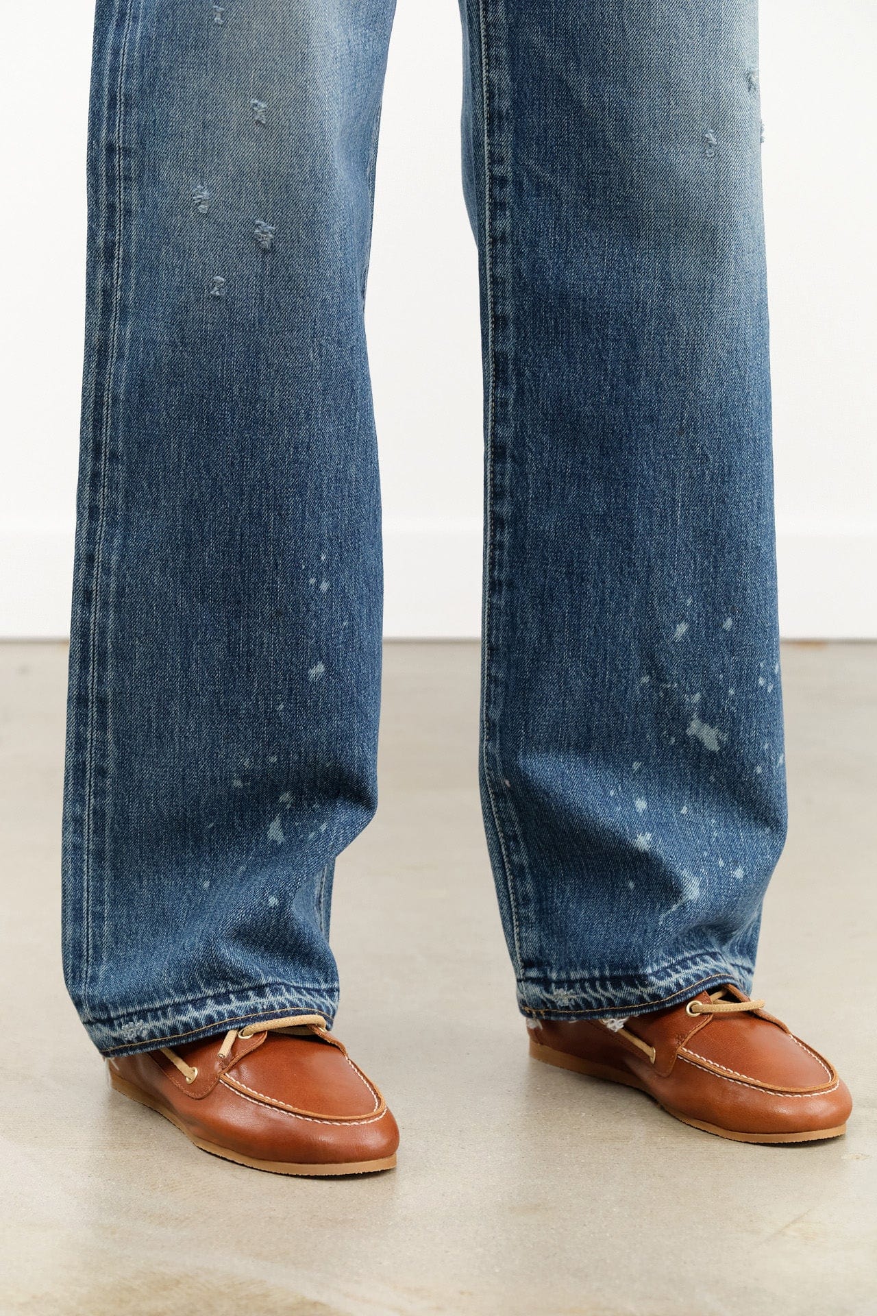 Chimala Apparel Womens Denim 13.5 oz Selvedge Denim Straight Cut in Dark Distress