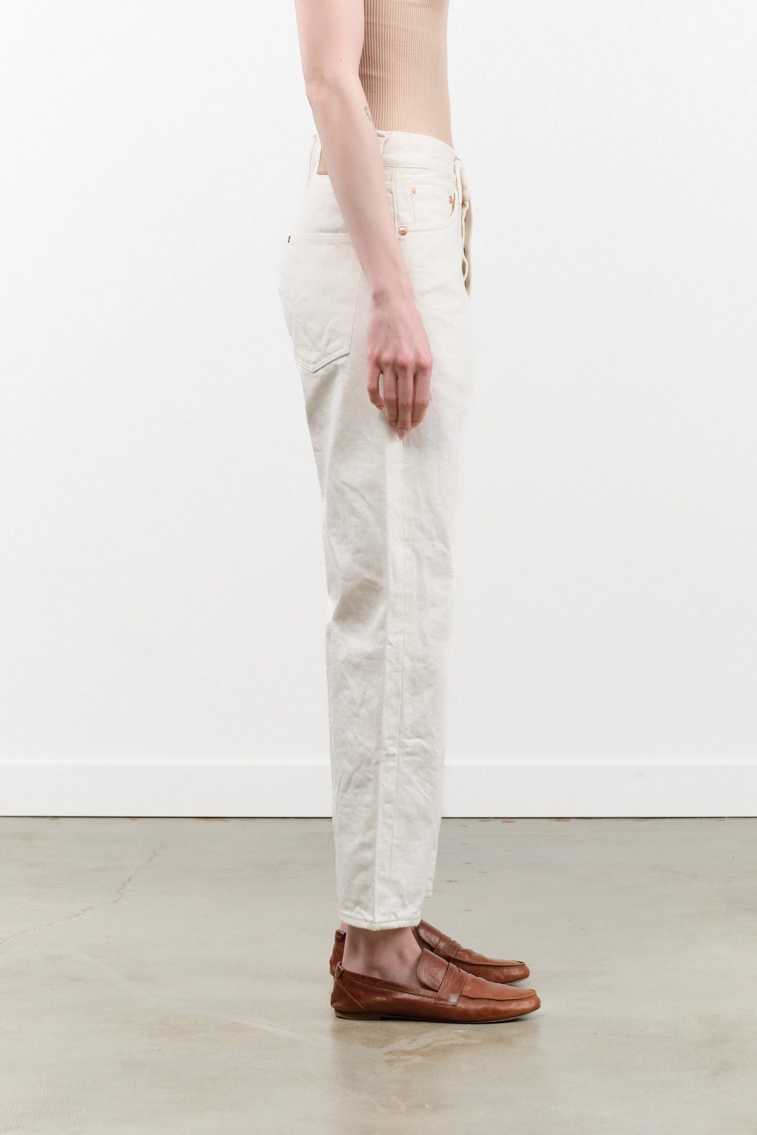 Chimala Apparel Womens Denim 13.5 oz Selvedge Wide Tapered Cut Denim