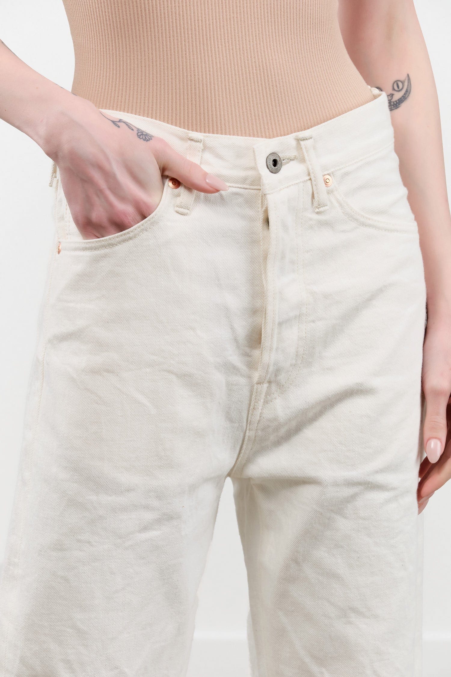 Chimala Apparel Womens Denim 13.5 oz Selvedge Wide Tapered Cut Denim