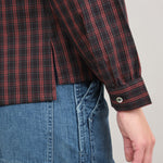 Sleeve on Pleated Stand Collar Shirt