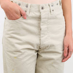 Chimala Apparel Womens Denim Unisex 12 oz W Width Denim Adjustable Waist in Ivory