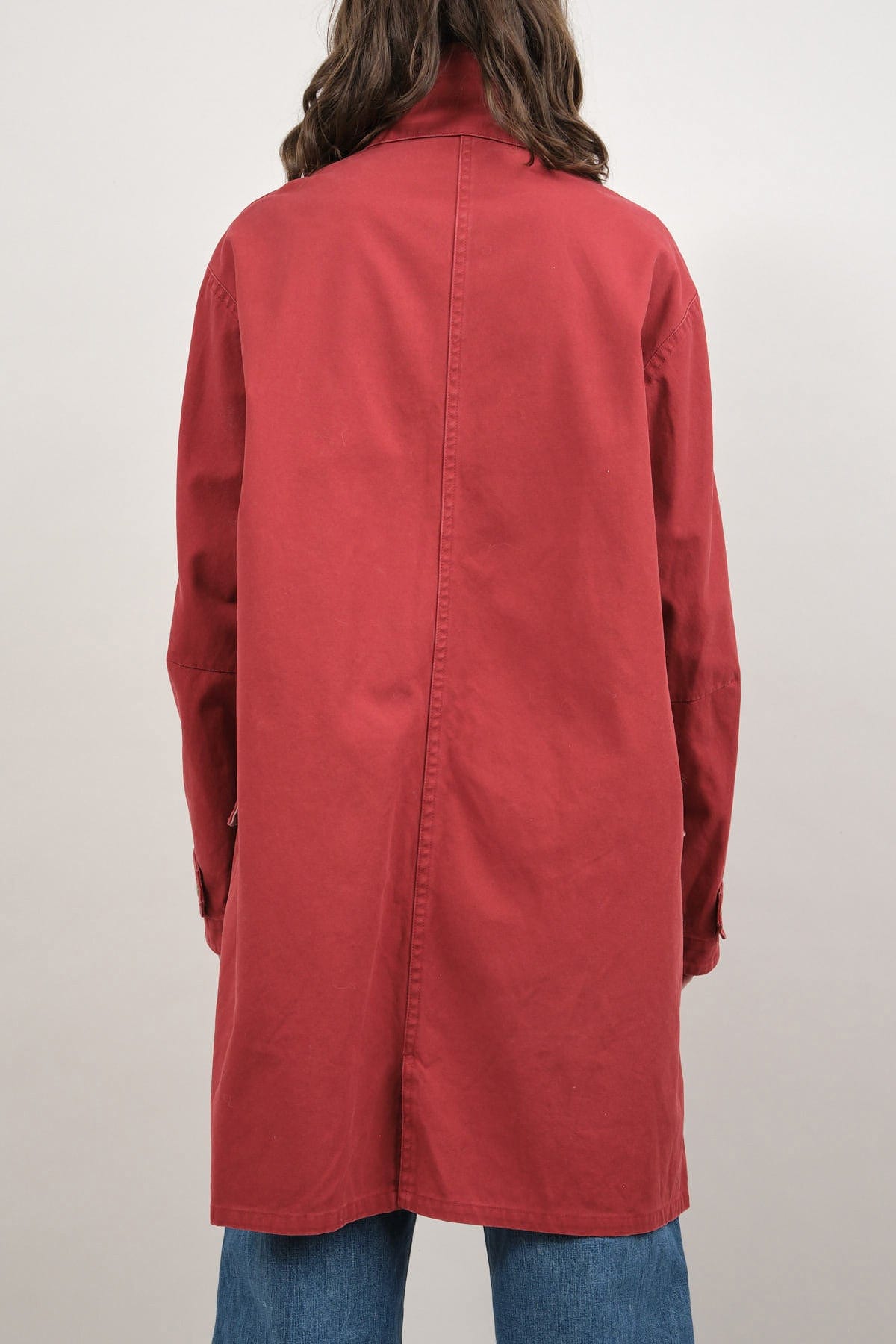 Back of Unisex Canvas Riding Coat
