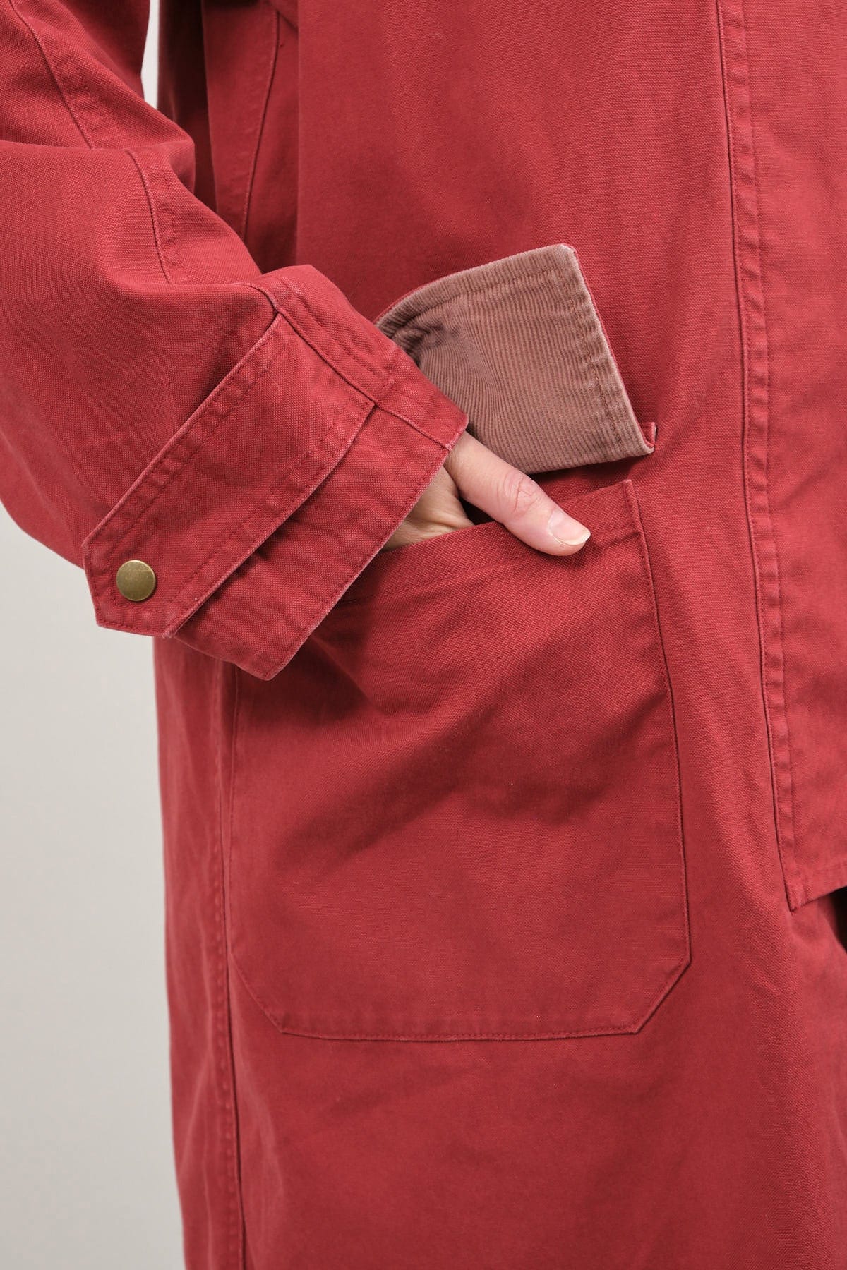 Pocket on Unisex Canvas Riding Coat