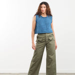 Chimala Apparel Womens Pants Unisex Herringbone Twill Trousers Khaki Green / 26