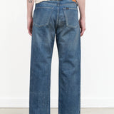 Chimala Apparel Womens Denim Used Ankle Cut 13.5 oz Selvedge Denim in Dark Vintage