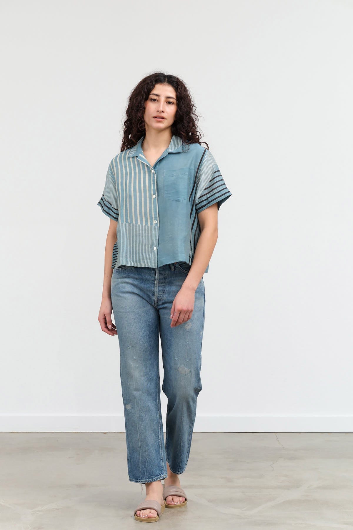Chimala Apparel Womens Denim Used Ankle Cut 13.5 oz Selvedge Denim in Light Distress Light Distress / 25