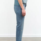 Chimala Apparel Womens Denim Used Ankle Cut 13.5 oz Selvedge Denim in Light Distress
