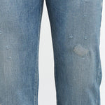 Chimala Apparel Womens Denim Used Ankle Cut 13.5 oz Selvedge Denim in Light Distress