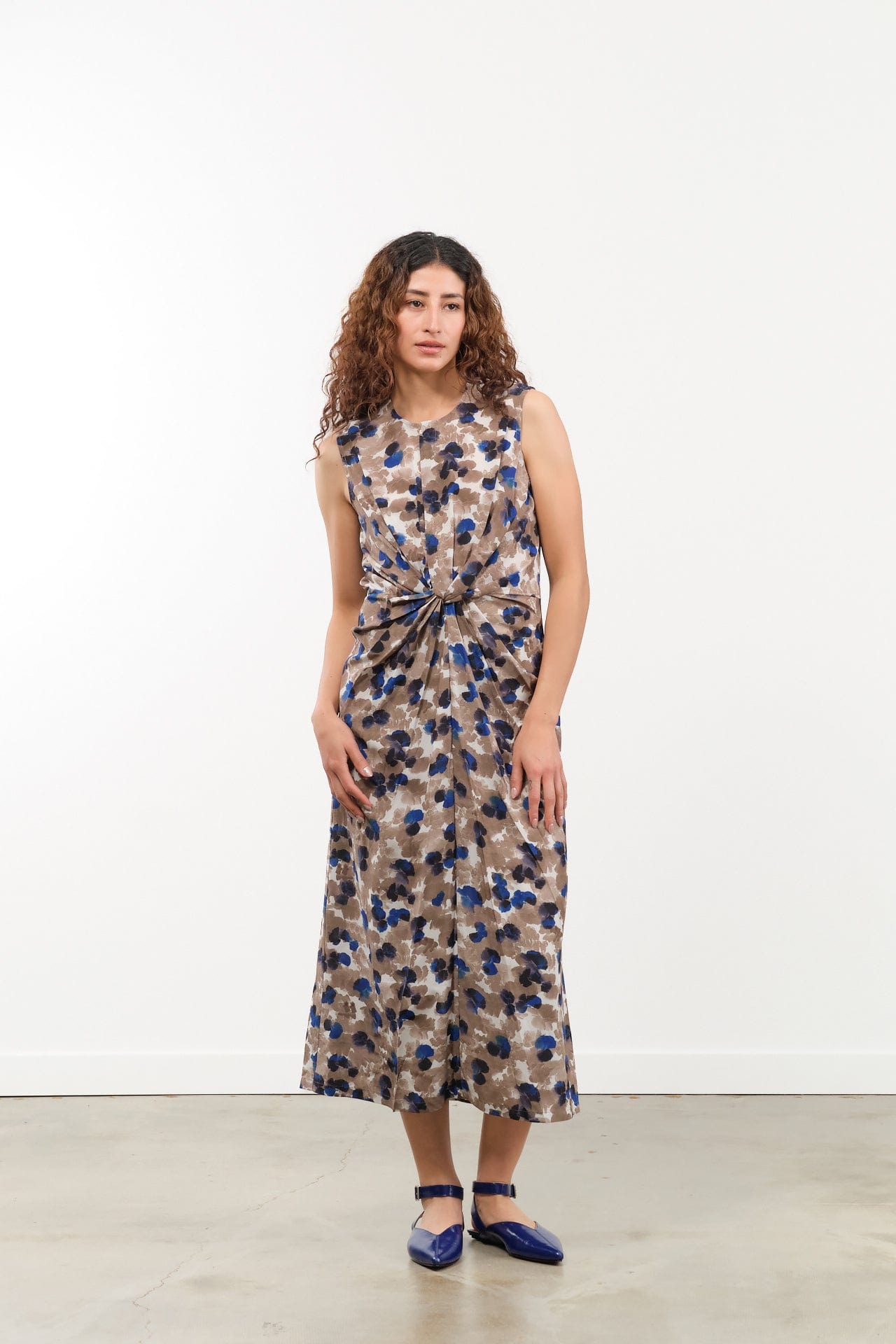 Christian Wijnants Apparel Womens Dresses Dalis Dress Mole Blue Camellia / 34