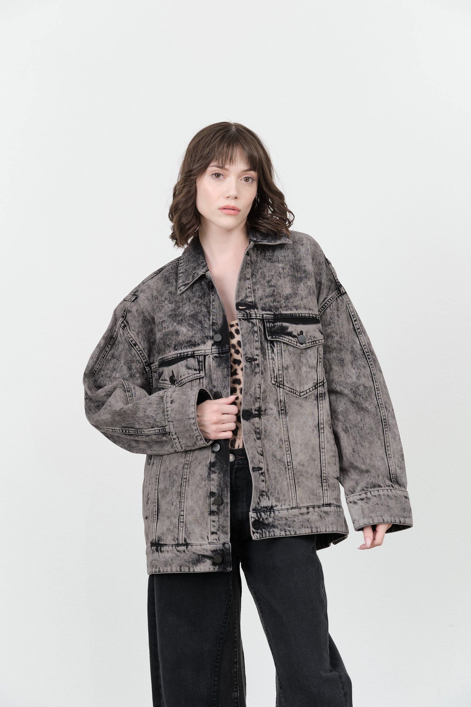 Christian Wijnants Apparel Womens Jackets Jaya Jacket Arctic Grey Denim / 34
