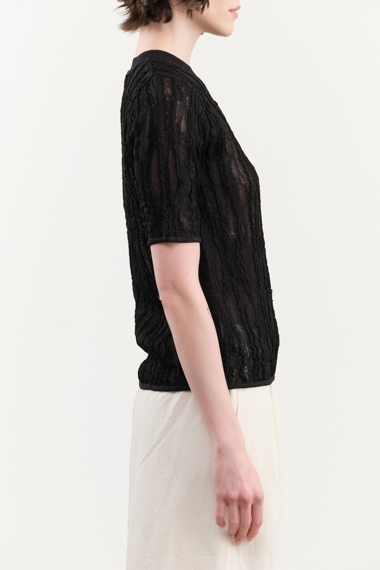 Christian Wijnants Apparel Womens Sweaters Kibo Short Sleeve Knitted Top