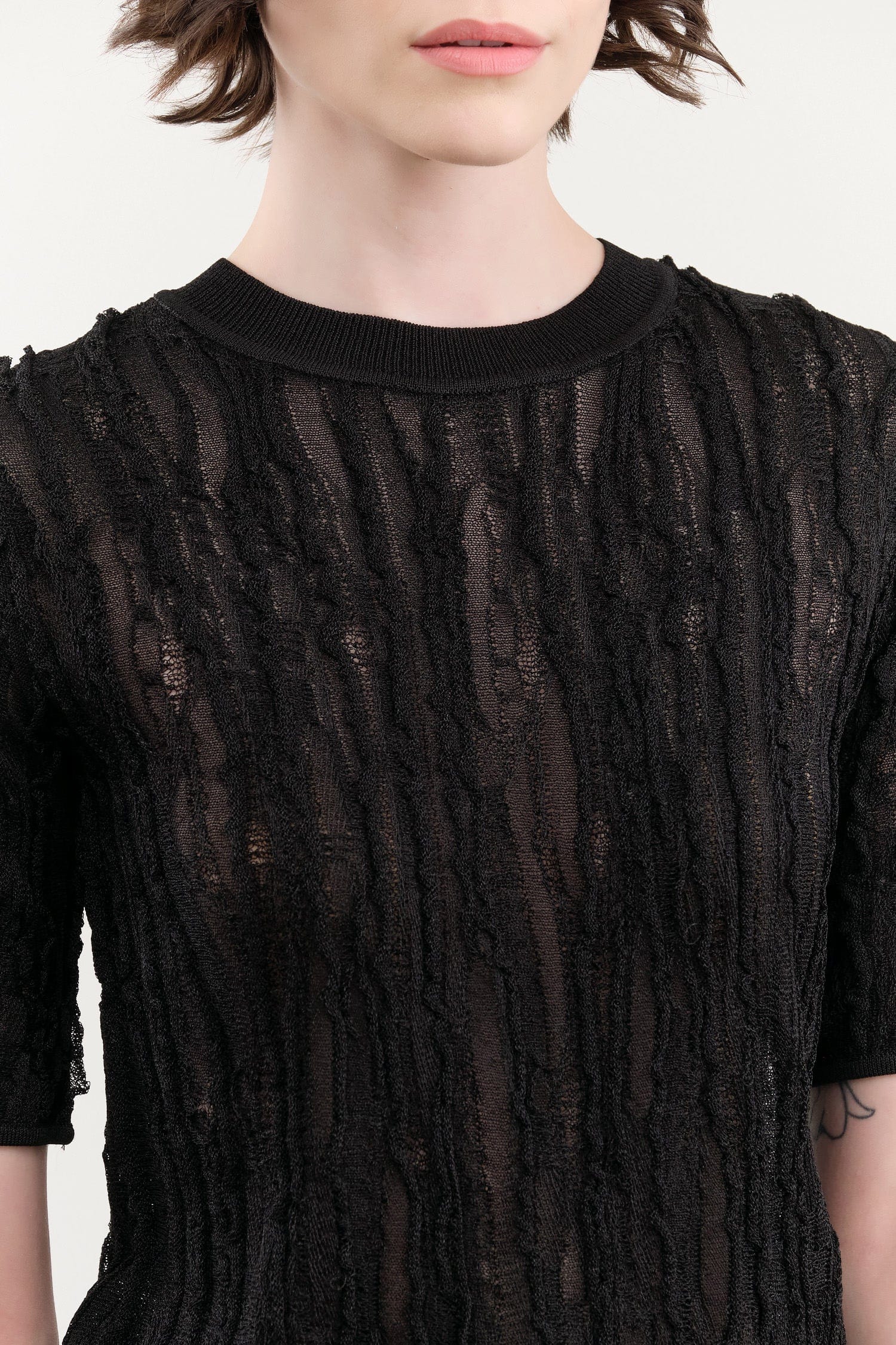 Christian Wijnants Apparel Womens Sweaters Kibo Short Sleeve Knitted Top