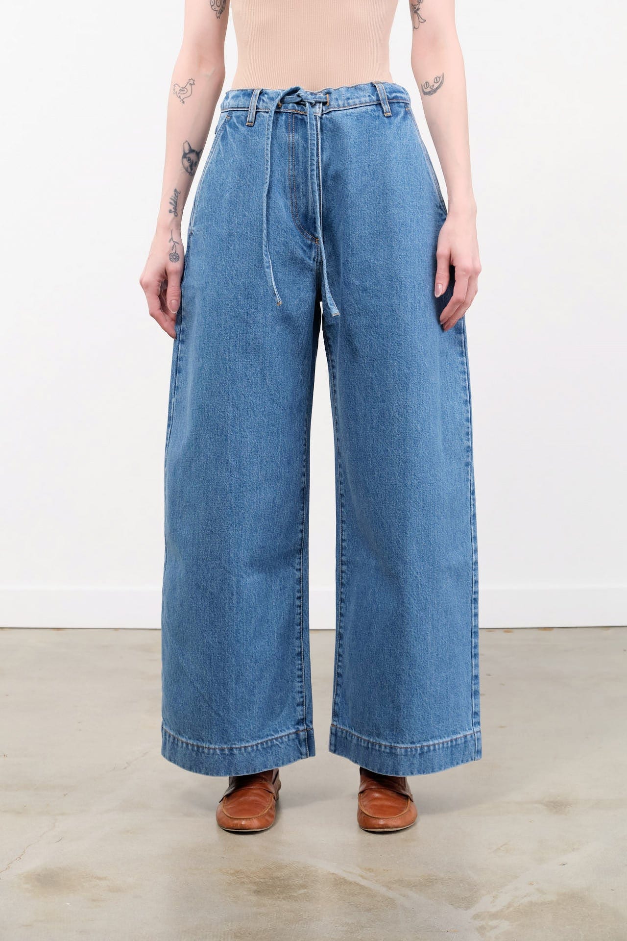 Christian Wijnants Apparel Womens Denim Pioni Pants in Blue Denim