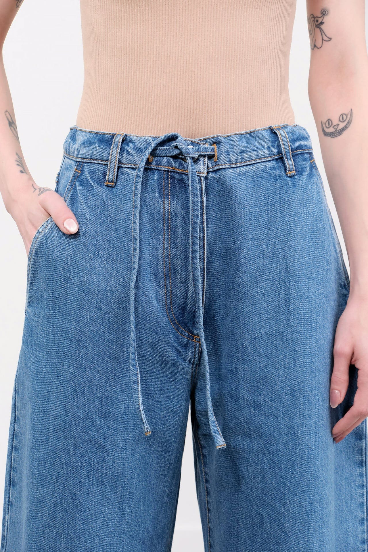 Christian Wijnants Apparel Womens Denim Pioni Pants in Blue Denim