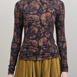 Christian Wijnants Apparel Womens Blouses Taj Jersey Turtleneck Top Camelia Mocha / XSmall