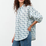 Christian Wijnants Apparel Womens Blouses Taria Shirt Mint Grey Tiles / 34