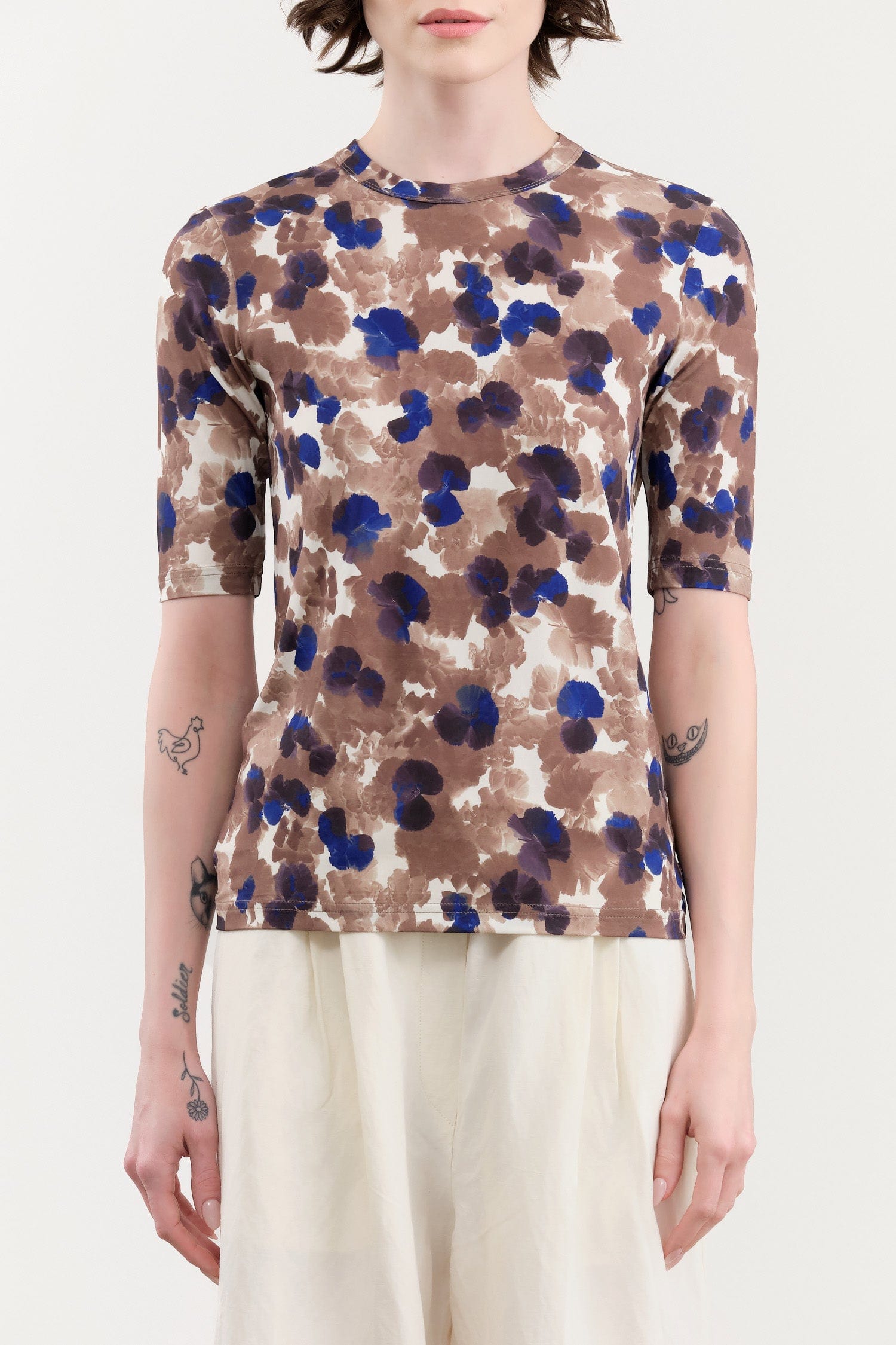 Christian Wijnants Apparel Womens Blouses Tenah Short Sleeve Fitted Jersey Top