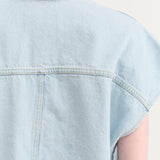 Christian Wijnants Apparel Womens Blouses Teta Sleveless Denim Top in Light Blue Denim