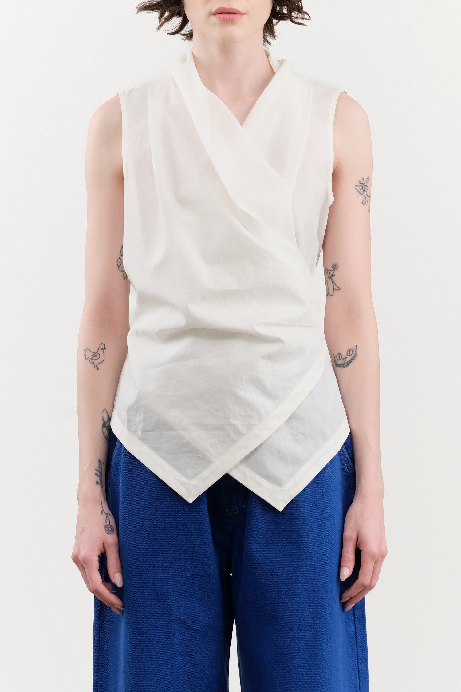 Christian Wijnants Apparel Womens Blouses Tilayo Wrap Around Top in Off White