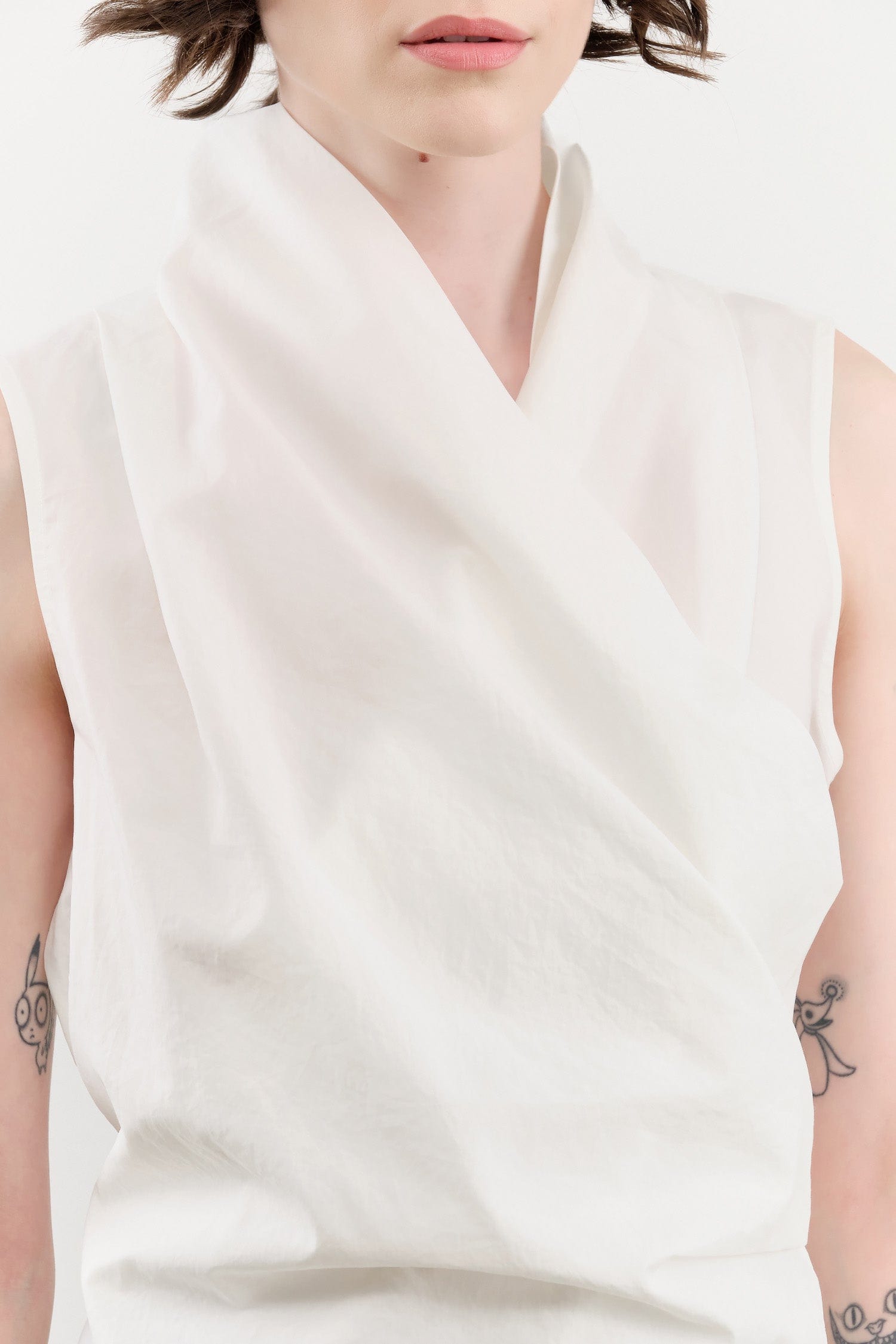Christian Wijnants Apparel Womens Blouses Tilayo Wrap Around Top in Off White