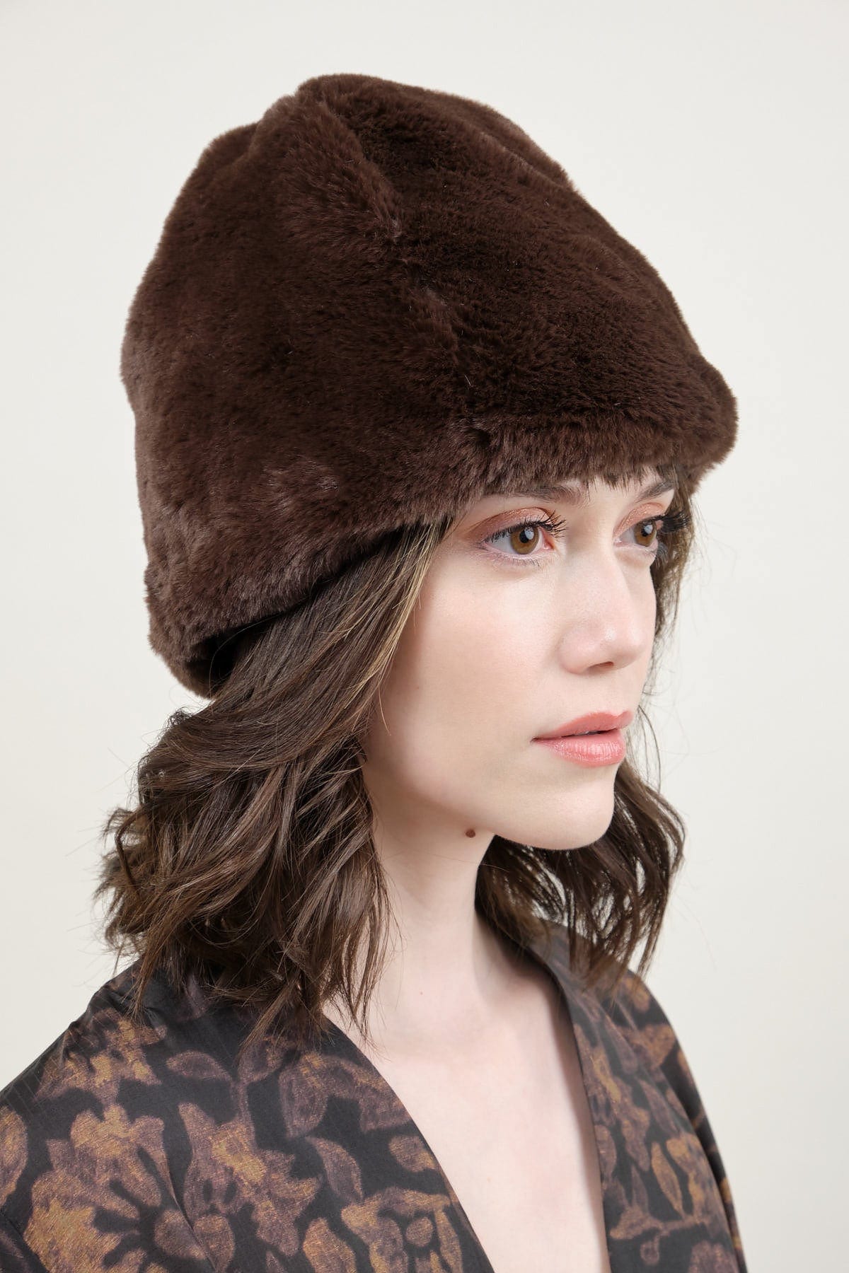 Faux Fur Toque in Mink