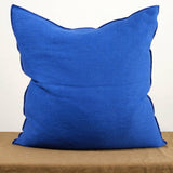 Maison De Vacances Home Pillows 26" X 26" Crumpled Washed Linen Vice Versa Cushion in Cobalt Cobalt/Indigo / 26" X 26"