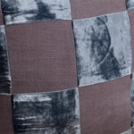 Close up of Checkered Velvet Pillow in Charcoal