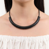 Crescioni Jewelry Necklaces Circuit Necklace in Black Black / 2.5" H X 5.5" W