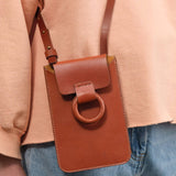 Crescioni Accessories Bags Via Pouch in Saddle Brown Saddle Brown / 7" H X 5" W X 0.5" D