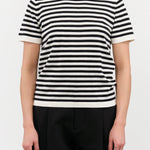 DEMYLEE Apparel Womens Sweaters Adebola Stripe Cotton Cashmere Top
