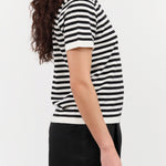 DEMYLEE Apparel Womens Sweaters Adebola Stripe Cotton Cashmere Top