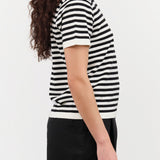 DEMYLEE Apparel Womens Sweaters Adebola Stripe Cotton Cashmere Top