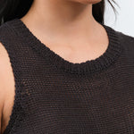 Collar view of Badane Top in Black