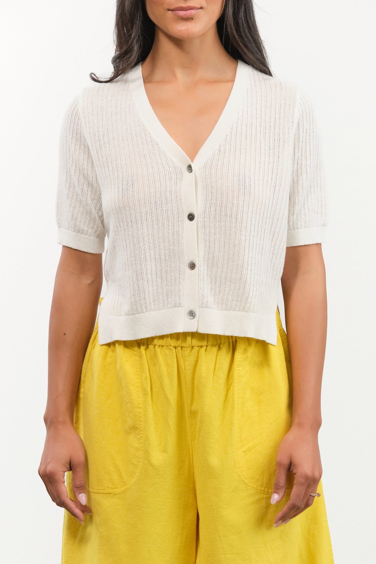 DEMYLEE Apparel Womens Sweaters Cadence Cotton Linen Cardigan