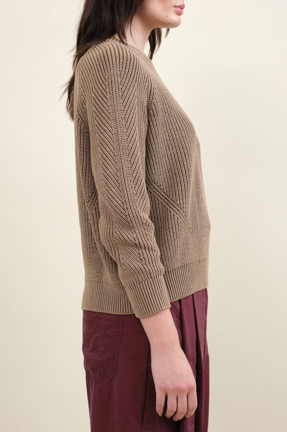 Side of Chelsea Cotton Sweater in Cocoa