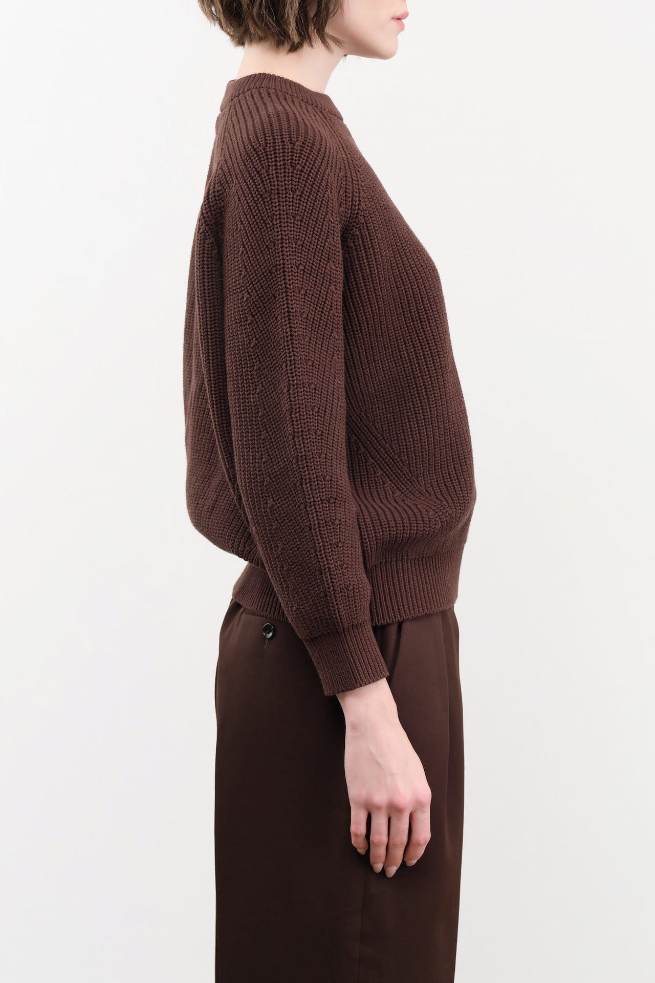 DEMYLEE Apparel Womens Sweaters Chelsea Cotton Sweater in Espresso